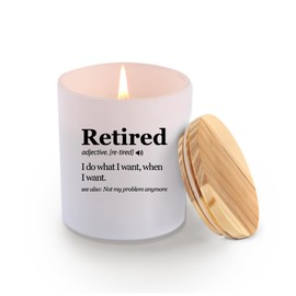 Retired Definition I Do What I Want When I Want Retirement Gifts Scented Candles for Home Office Jar Candles Lavender Sage Floral Scent Soy Wax Candles 9.5 oz