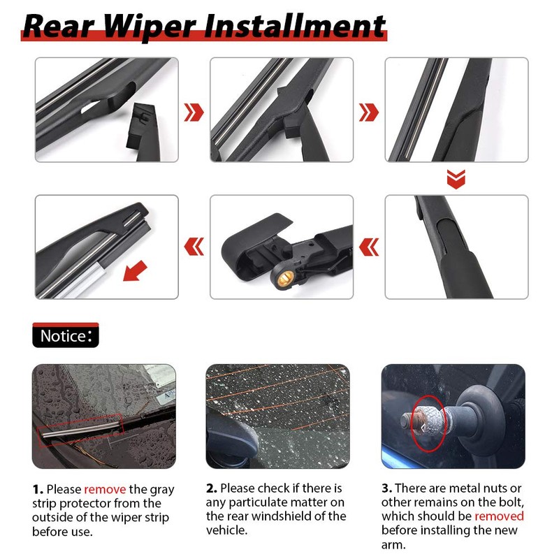 Trasera para Coche Parabrisas Limpiaparabrisas Brazo y hoja Set para