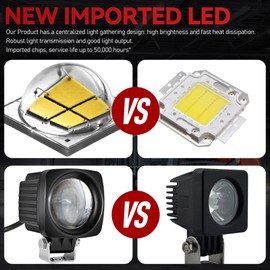 eTzone Upgraded Red LED Forklift Safety Warning Light with SOTP Icon,10W LED,12-100V DC, Durable, Waterproof Pedestrian Warning Spotlight, Adjustable Mount for Enhanced Safety and Visibility