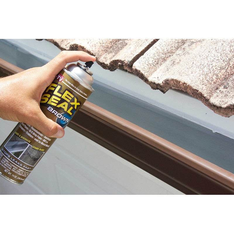 Flex Seal Spray Rubber Sealant Coating, 14-oz, Brown (2 Pack)