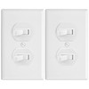 Faith White Double Light Switch (2-Pack) | Two Single-Pole Wall