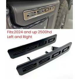 Auto Matte Black Front Bumper Fascia Fender 2500 Emblems 2024+ GMC SIERRA 2500HD