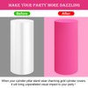 Set of 3 - Fuchsia Cylinder Pedestal Stand Covers, Flexible