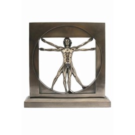 8.75" The Vitruvian Man (Leonardo Da Vinci) Cold Cast Bronze Figurine