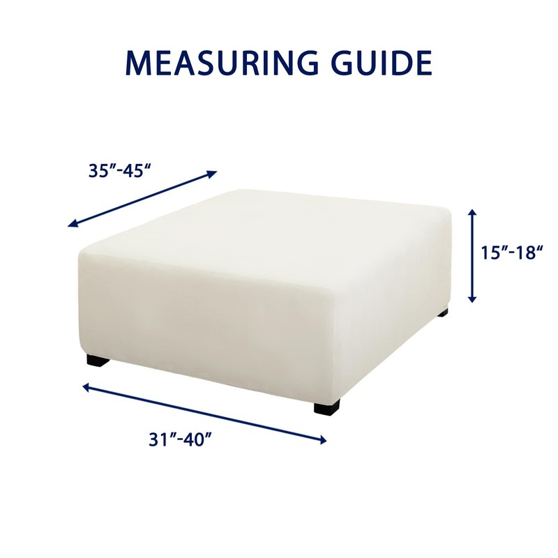 PureFit Super Stretch Form Fit Square Ottoman Cover Rectangle -