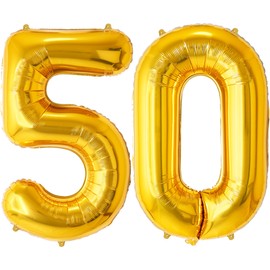 FUNFEST Palloncini 50° Compleanno Oro – Gigante 100cm