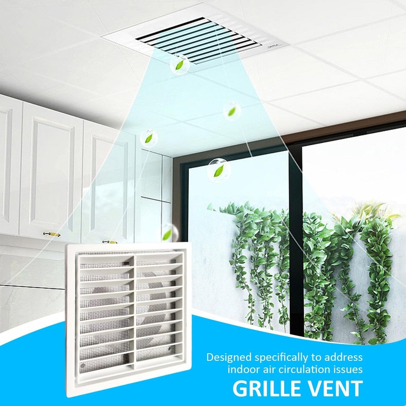 Grille Vent,Louver Grille Cover Hood with Fly Screen - Air