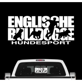 siviwonder English Bulldog Dog Sport Car Sticker Dog Film Bully Bulldog Colour White Size 20 cm
