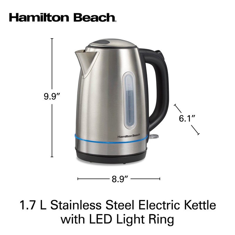 Hamilton Beach Electric Tea Kettle, Water Boiler & Heater, 1.7