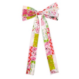 Bellefixe Bow Clip for Women and Girls | Fashion Bow Clip for Thin and Thick Hair (Summer Pink Floral, Medium)
