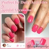 AddFavor Press on Nails Short Square - 240pcs Hot Pink
