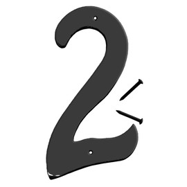 HY-KO Products BK-40/2 Metal House Number 2 (TWO), 4" High, Black