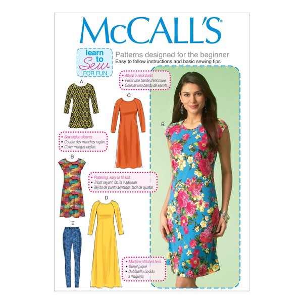 McCall's M7122-ZZ0 Misses' Tunic, Dresses and Leggings-L-XL-XXL, Size ZZ (LRG-XLG