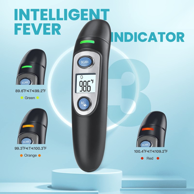 Infrared Thermometer for Adults,Forehead and Ear Thermometer for Fever, Babies,