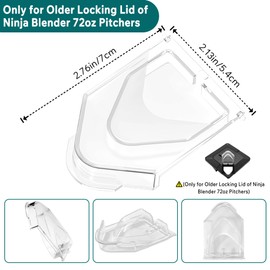 Pour Spout Cover Replacement Compatible with Ninja Blender Lid 72oz, Lid Flap Spout Cover for Ninja Blender Pitcher Square Top, Fit for BL500 BL550 BL660 BL700 BL740 BL770 BL771 BL772 NJ600