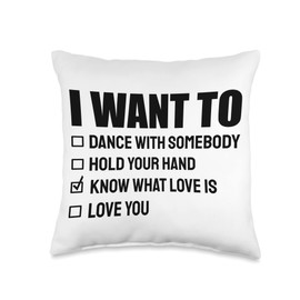 Anniversary Marriage Couple Husband Wife Gift I Want to Love You Lover Anniversary Throw Pillow, 16x16, Multicolor