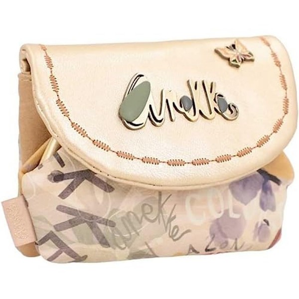ANEKKE Pachamama Wallet with Flap Cover, Beige, Multi-Colour, 15 x