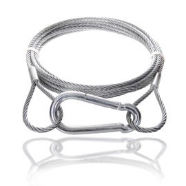 Drahtseile24 Steel Cable with Hook, Wire Rope with Hook and Eyelet, Hanging Rope, Rope Hanging, Diameter 2 mm, 50 kg Load Capacity, 2 m