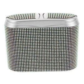 PACKOVE Car Trash Can with Lid Stylish Rhinestone Mini Garbage Bin for Vehicle Convenient Hanging Design Capacity Organizer for Auto Interior for Home Office Use