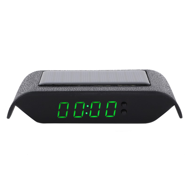 Car Digital Clock Auto Truck Solar Powered Time Date Temperature
