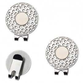 Ai-OUMLEEF Golf Cap Clip Golf Marker Fashion Golf Cap Clip with Magnet Base Hat Clip Magnet Golf Marker Holder Golf Equipment ( 2 Silver )
