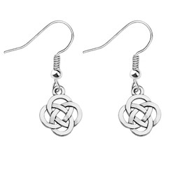 Celtic Knot Earrings for Women Irish Good Luck Flower Drop Dangle Jewelry (Celtic Knot Earrings)
