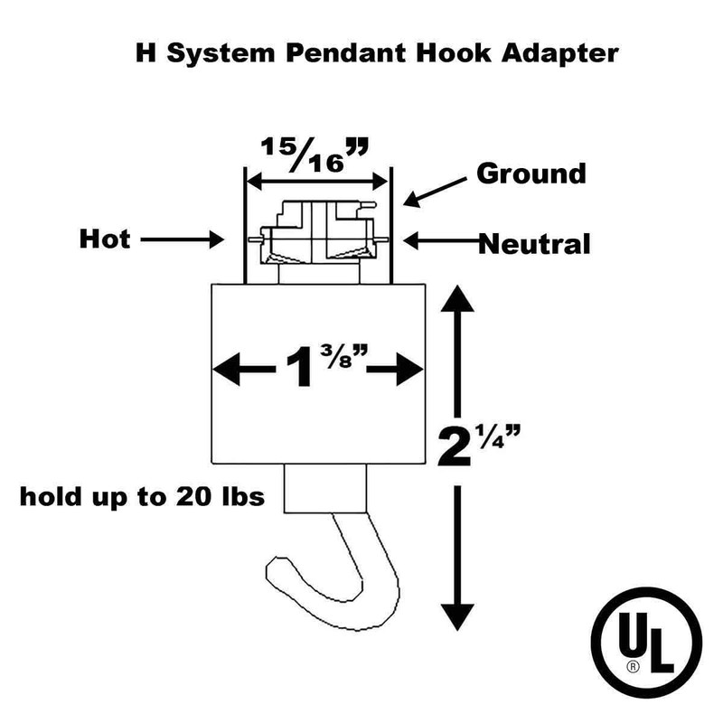 Direct-Lighting H System Track Adapter with Hook H870-WH (White)