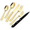 EUIRIO Hammered Gold Silverware Set, 48-Piece Stainless Steel Flatware Set