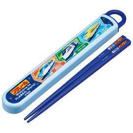 Skater ABS2AMAG-A Chopsticks 6.5 inches (16.5 cm) Chopsticks Case Set, Plarail, 23, For Kids, Antibacterial, Made in Japan