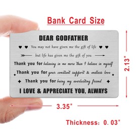 Jzxwan Godfather Gifts from Godchild, Godfather Proposal Ideas, Goddad Gifts for Men, I Love Goddad Christmas Wallet Card, Thank You Present from Godkids