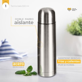 Termo bala de 500 ml Ekco Classic de Acero inoxidable