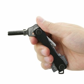 EZONEDEAL Key Organizer Compact Key Holder, Minimalist Pocket-Sized Key Holder, Key Organizer With Expansion Screws 7-12 Keys, Key Case Key Holder For Keychain Secures - Black