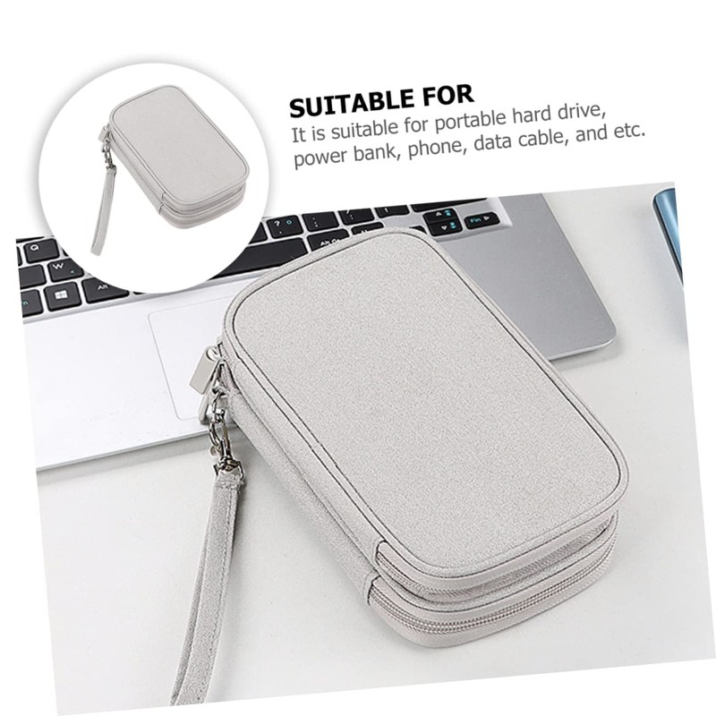 KOMBIUDA Multi Functional Electronic Organizer Bag Double Layer Cable Storage