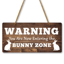 Decor Rabbit Sign Bunny Decor 10x5 Inch Warning Sign You are now entering the bunny zone Hanging Decorations for the Home Yard Wall Hanging Plaque For Pet Owners Easter Sign Double Sided Sign
