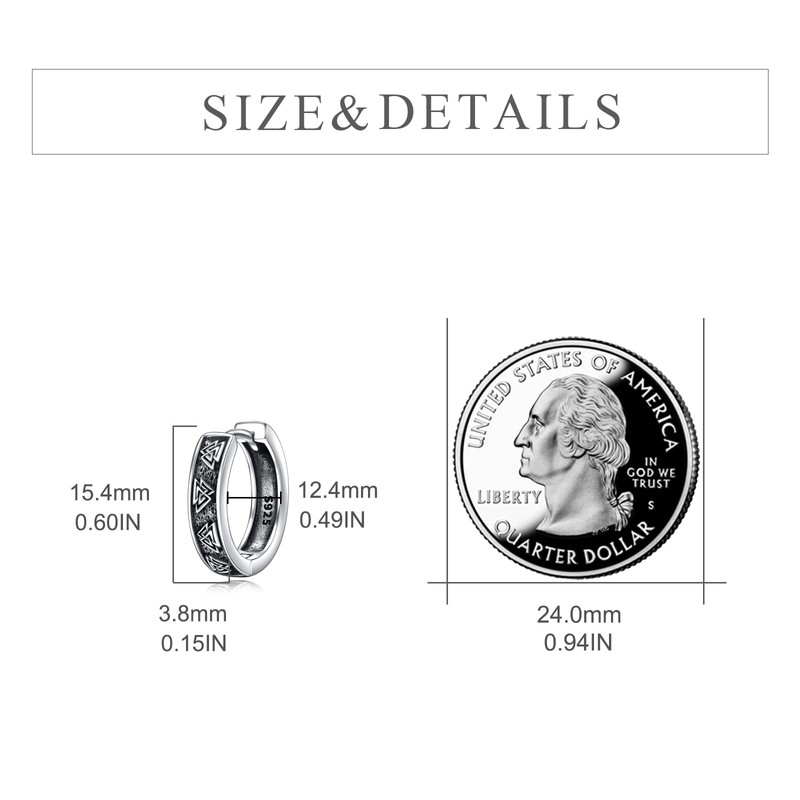 Viking Celtic Hoop Earring Sterling Silver Celtic Knot Dangle Earring