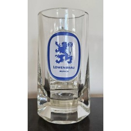 Lowenbrau Vintage Lowenbrau Munich  Heavy Glass Beer Mug Stein - 6" Tall - 9 Ounces