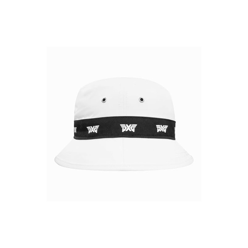 PXG Logo Repeat Bucket Hat, white
