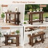 Console Table for Entryway, 47.2" Narrow Farmhouse Sofa Table Walnut