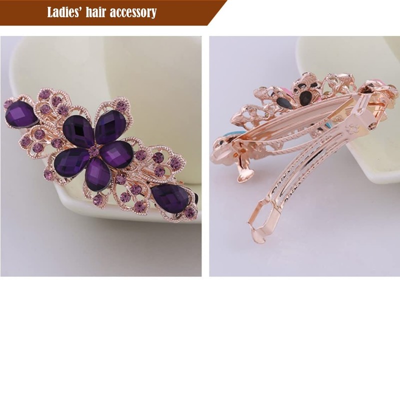 Riggle Barrette Clip On Hair Clip, Hair Ornament, Glitter, Flowers,