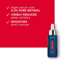 'L'Oreal Paris Revitalift Triple Power LZR Retinol Night Serum For Face, With 0.3% Pure Retinol, Moisturizes Skin and Eliminates Deep Wrinkles, For All Skin Types, 30ml