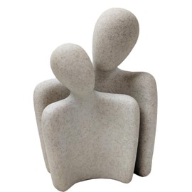 PIGPIGFLY Couple Hugging Statue, Decorative Figures,Living Room,Home Store Decoration,Modern Abstract Art Sculptures Decoration,Office Decorations,Polyresin,Gift(Sandstone/18.5cm)