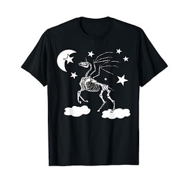Moonlight Unicorn Costume For Girls Pegasus Gothic Skeleton T-Shirt