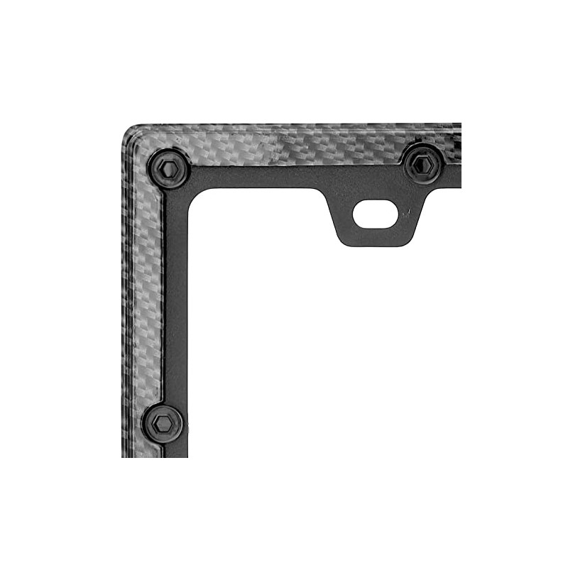 Harrier Hardware Die-Cast Metal Automobile License Plate Frame, Carbon Fiber