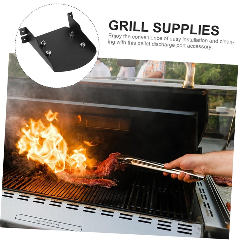 Kisangel BBQ Grill Chute for Pellets Iron Material Smoker Grill