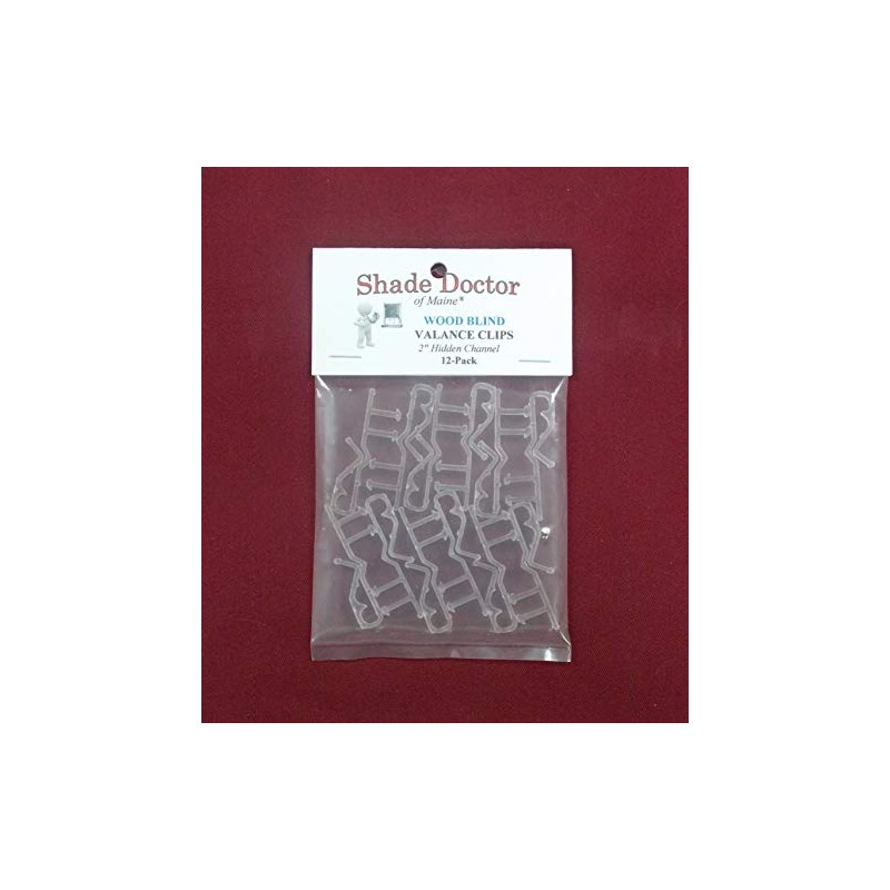 12 Pack of Hidden Channel VALANCE CLIPS for 2" WOOD