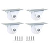 PATIKIL 1" Rigid Caster Wheels, 4 Pack Silent Fixed Plate