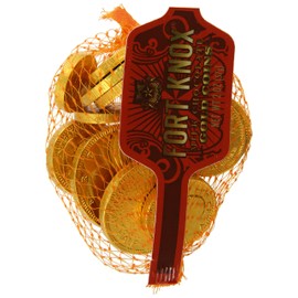 Fort Knox Foiled Milk Chocolate Gold Coins-2 Oz Mesh Bags (NON GMO) - 12 Ct. Case