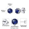 ChicSilver September Birthstone Stud Earrings Sterling Silver Silmulated Sapphire Blue