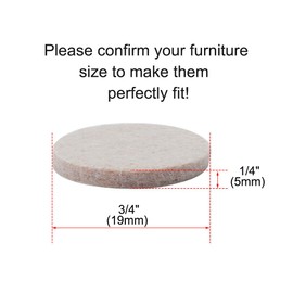 uxcell 10pcs Furniture Pads Round 3/4" Self-stick Non-slip Anti-scratch Felt Pads Floors Protector Beige