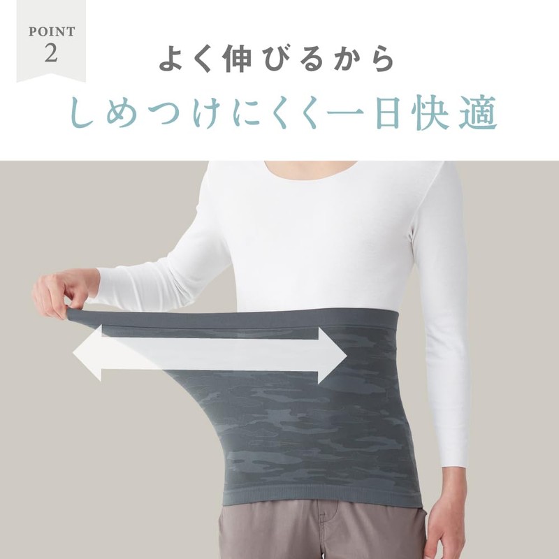 Gunze MK1001 Haramaki Belly Wrap, Fits To Body, Stretchy, Unisex,